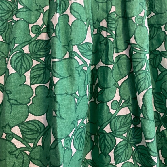 Zara Green/White Linen Skirt - Picture 2 of 5